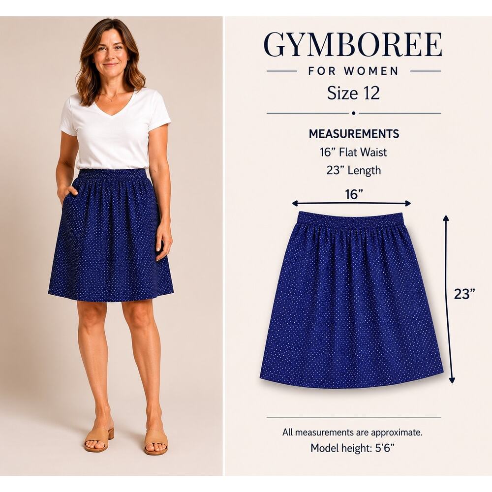 Dressed Up by Gymboree Womens Navy Metallic Silver Skirt Size 12 Length 23" Prep
